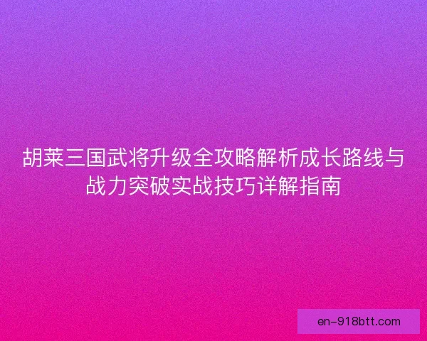 胡莱三国武将升级全攻略解析成长路线与战力突破实战技巧详解指南